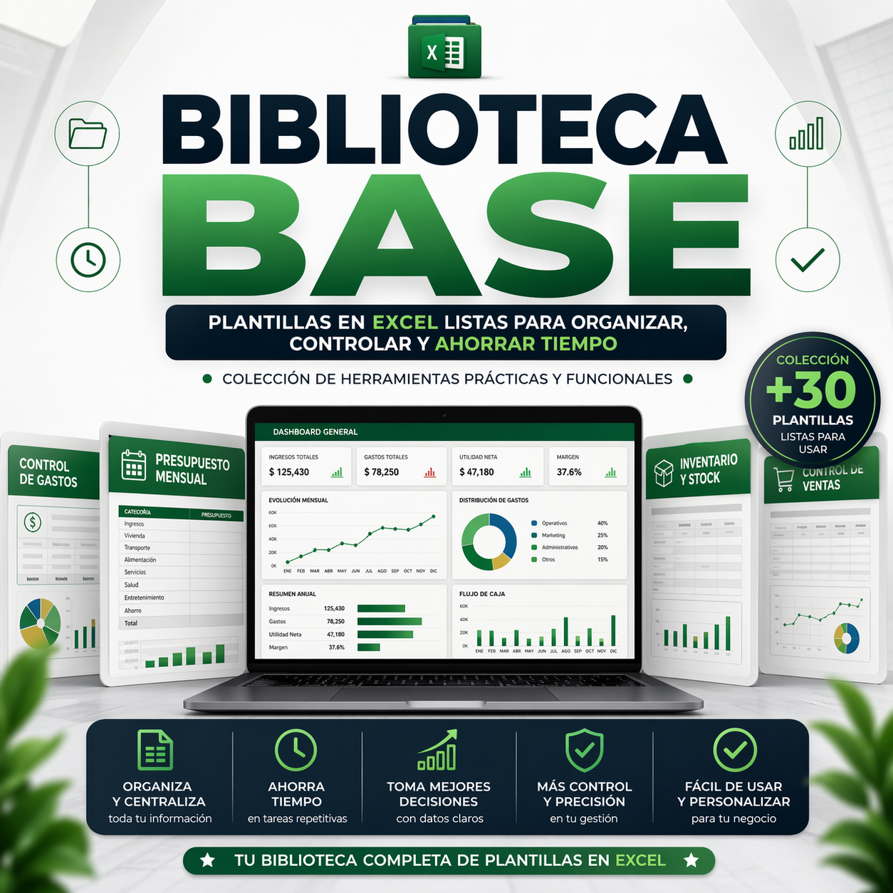 Portada Biblioteca Base de Excel